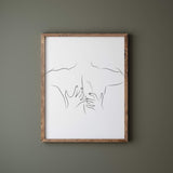 Oral sex line art printable for minimalist home decor, bedroom decor, living room decor.