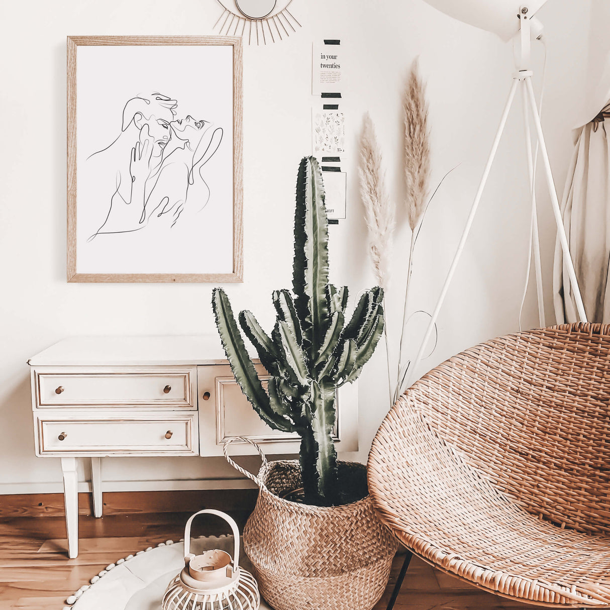 Erotic line art poster for minimalist home decor, bedroom, living room decor.