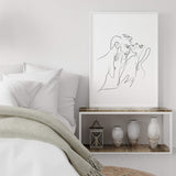 Kisses neck print for minimalist home decor, bedroom, living room decor.
