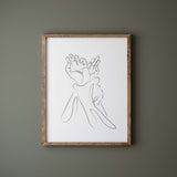 Hands erotic line art print for black and white minimalist home decor, bedroom, living room decor.