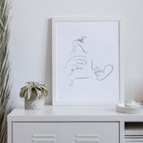 Sexy couple line art print for black and white minimlaist home decor, bedroom decor, sex home decor, living room decor.