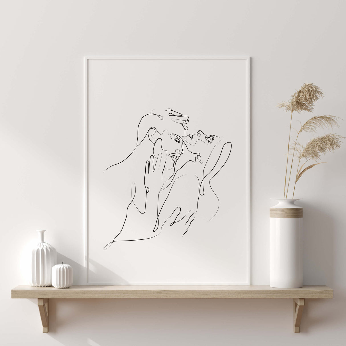  Man kisses woman's neck poster