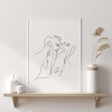 Man kisses woman's neck poster