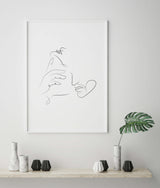 Erotic line art print for black and white minimlaist home decor, bedroom decor, sex home decor, living room decor.