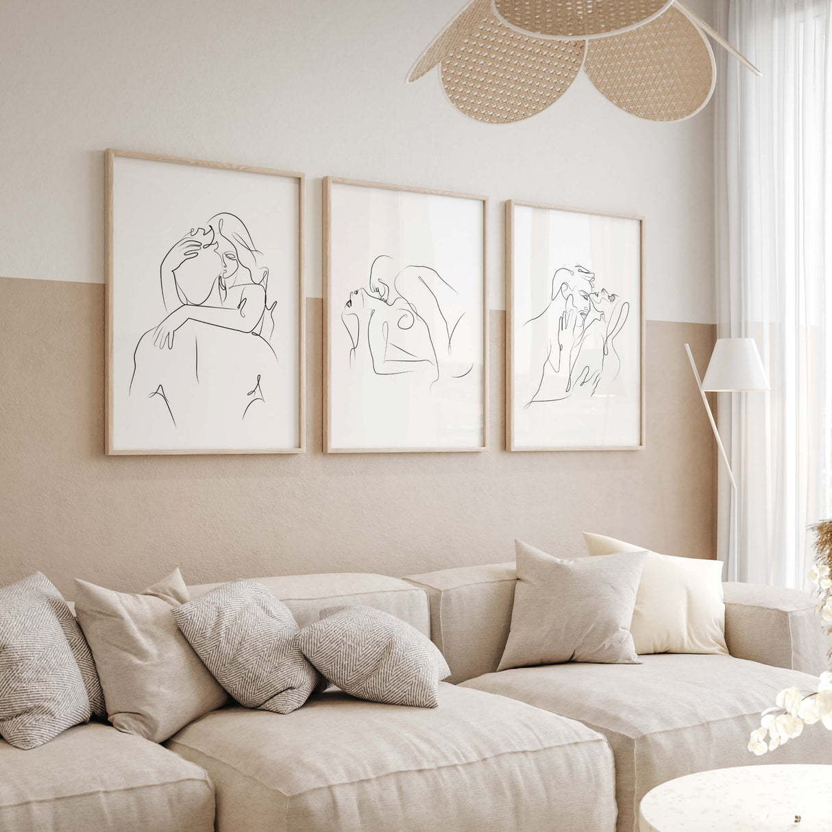 Sex line art bundle print for minimal home decor, bedroom decor, black and white decor.