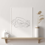 Missionary sex position line art print for minimalist home decor, living room decor, sex home decor, bedroom decor.