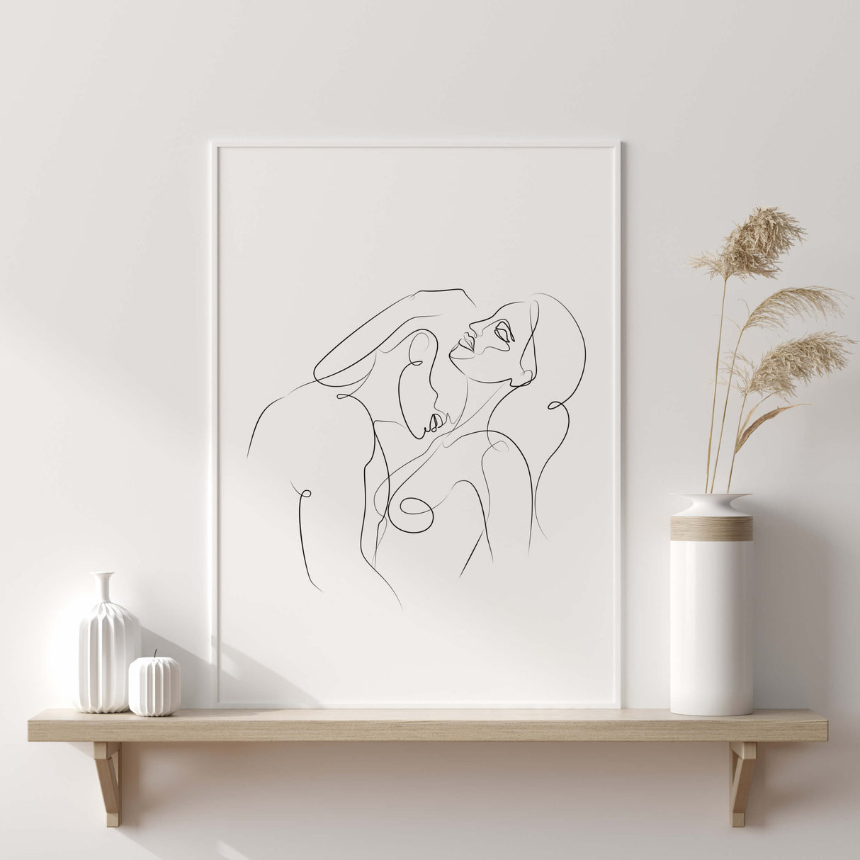 Couple erotic line art poster for minimalist home decor, living room decor, bedroom decor.