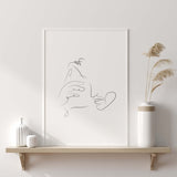 Erotic line art print for black and white minimlaist home decor, bedroom decor, sex home decor, living room decor.
