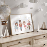 Watercolor nutcracker nursery print for gender neutral winter christmas nursery decor.