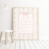 Vintage floral ABC alphabet printable nursery wall decor digital download