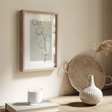 Abstract flower line art poster with sage green background for neutral home decor, abstract home decor, modern home decor, scandinavian home decor.