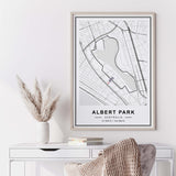 Albert Park F1 circuit map print for home decor.