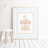 Gender neutral nursery print set with pastel circus theme