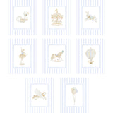 storybook style nursery artwork set with swan ballerina bunny horse and blue alphabet letters printable