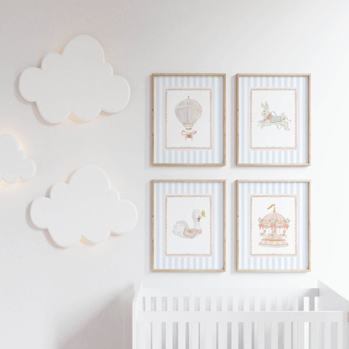 Pastel pink alphabet letter print framed nursery wall decor for baby girl room