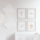 Pastel pink alphabet letter print framed nursery wall decor for baby girl room