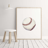 Watercolor baseball nursery print with ball for baby boys room decor, toddler room decor, baseball nursery decor, sport nursery decor, kids room decor.