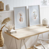 Bunny and duck printable wall art for boys nursery decor
