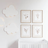 Minimalist dried flower posters for gender-neutral nursery walls

