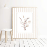 Printable dried wildflower wall decor in soft neutral tones

