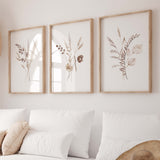 Calming dried flower illustrations as printable home decor

