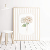 Beige floral printable hydrangea wall art set of 6 modern botanical posters