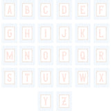 Pink initial letter wall art on blue striped background nursery printable digital download