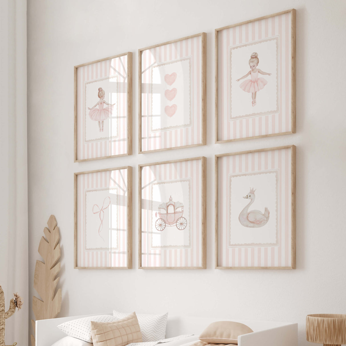 Ballet themed nursery wall art set of 27 pink ballerina illustrations printable
