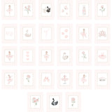 Watercolor ballerina prints pastel pink nursery wall decor instant download