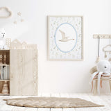Easter goose printable wall art for nursery with delicate wildflower details, rustic woodland animal prints for baby room