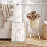 Bunny nursery wall art printable with floral and bow illustrations