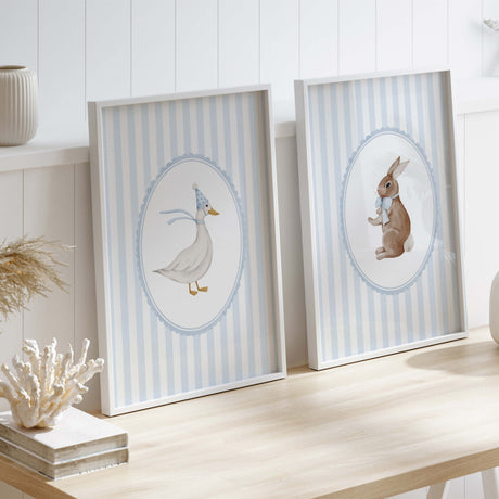 Printable baby boy room art with vintage animal theme for instant download.

