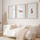Digital download of cute rabbit and duck nursery wall decor for toddler's room.

