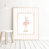 Printable nursery gallery wall set with hot air balloon ballerina and carousel horse


