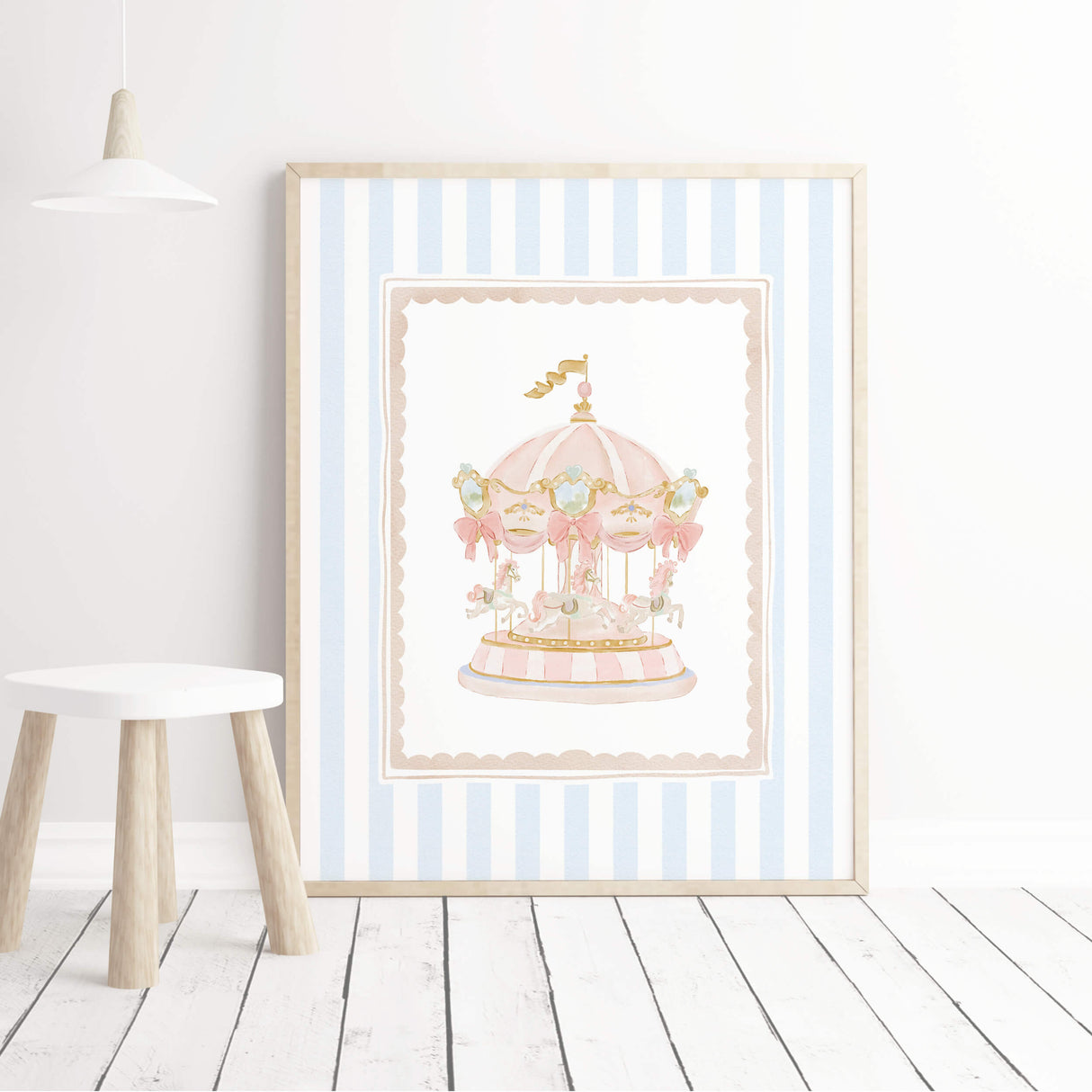 Pastel pink alphabet letter print framed nursery wall decor for baby girl room