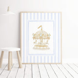 vintage style nursery art collection pastel circus illustrations and custom initial prints for kids bedroom