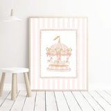 Coquette-style nursery printable art with pastel vintage illustrations


