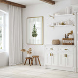 Watercolor pine tree wall prints digital download for Scandinavian Christmas decor.