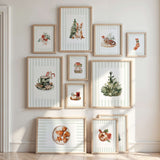Sage green Christmas wall art bundle set of 26 printable holiday decor.