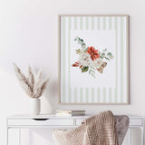 Neutral holiday floral wall decor set for bedroom or living room.