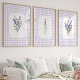 Cottagecore lavender floral print set of 9 for home decor digital download.

