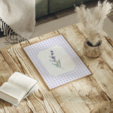 Lavender artwork in farmhouse style with gingham plaid frames printable.

