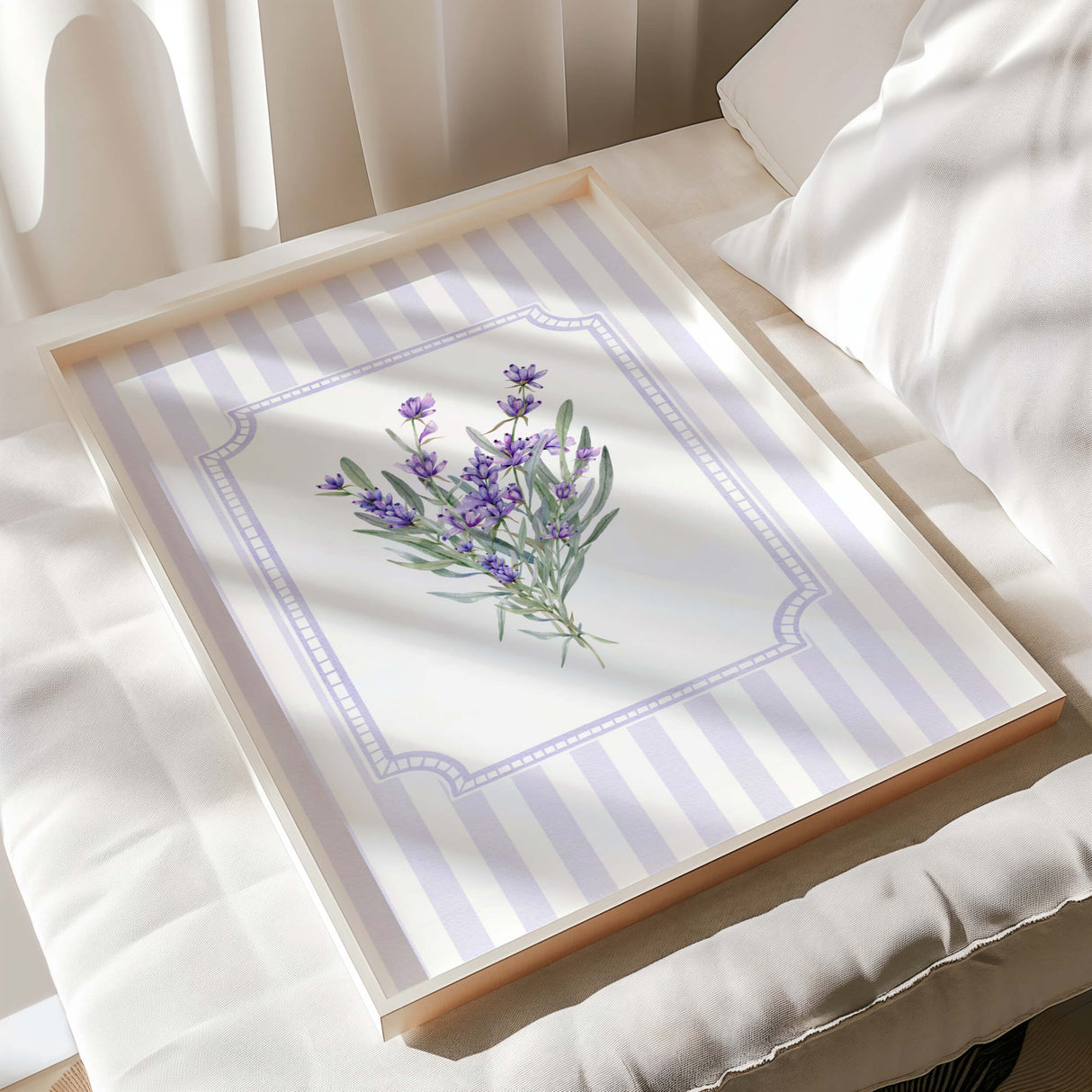 Set of 3 lavender digital downloads with soft purple background for spring decor

