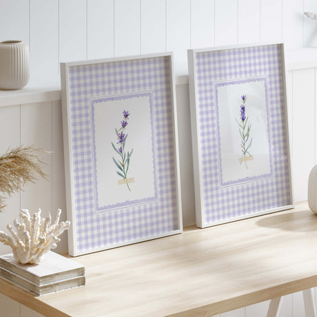 Purple cottagecore lavender wall art bundle for spring and home decor

