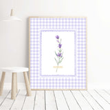 French country style lavender printables with purple plaid accents

