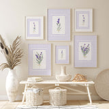 Printable lavender artwork with gingham border for kitchen or nursery

