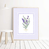 Rustic lavender flower poster set in pastel lilac tones

