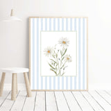Rustic wildflower daisy wall art prints with farmhouse color palette.

