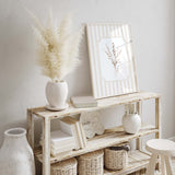 Beige neutral nursery digital wall print set with floral botanical theme in minimalist style.

