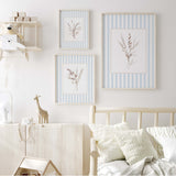 Baby boy room decor printable wall art with neutral floral theme

